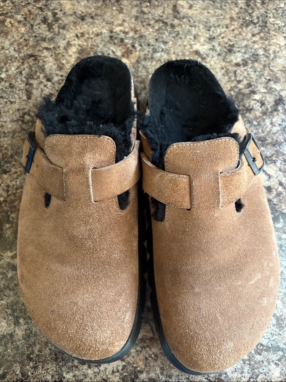 Women’s Birkenstock Suede Shearling-Lined Clog - Brown